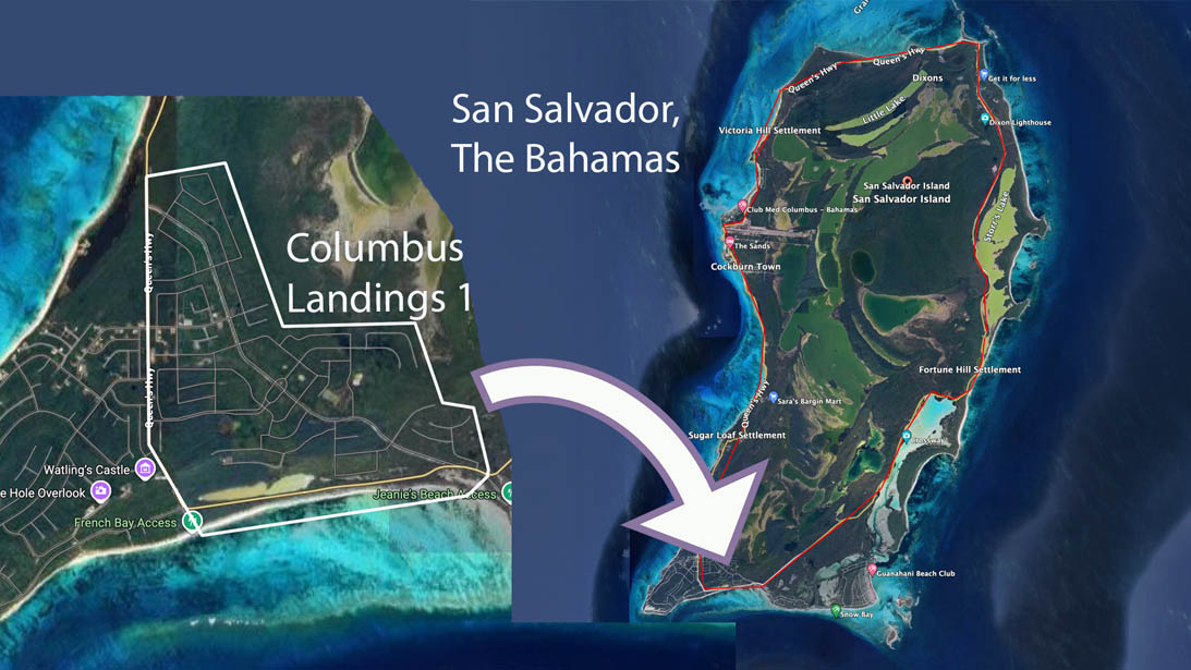 Map of Columbus Landings 1